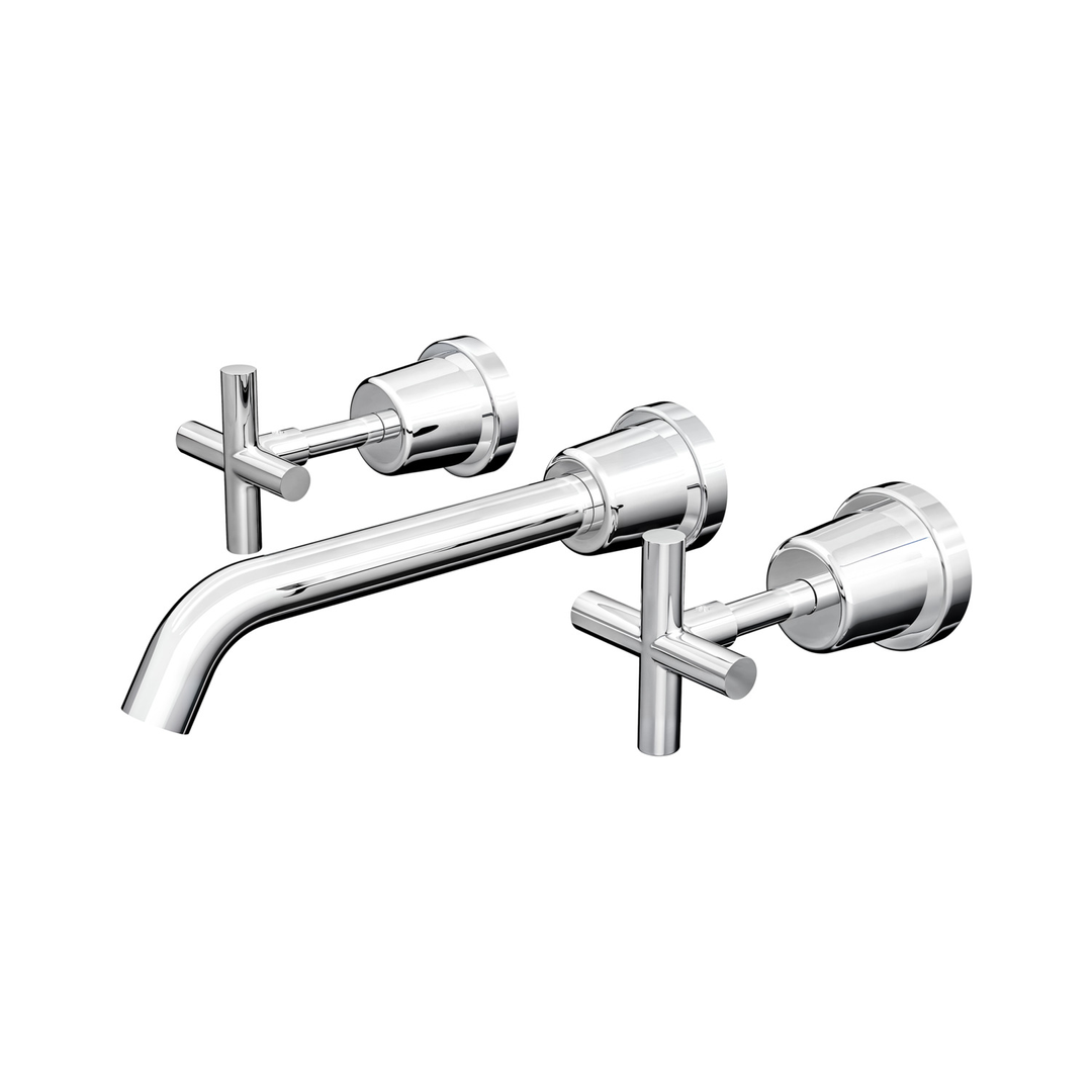Aspire Air Cross Handle 3 Piece Basin/Bath Set - Chrome