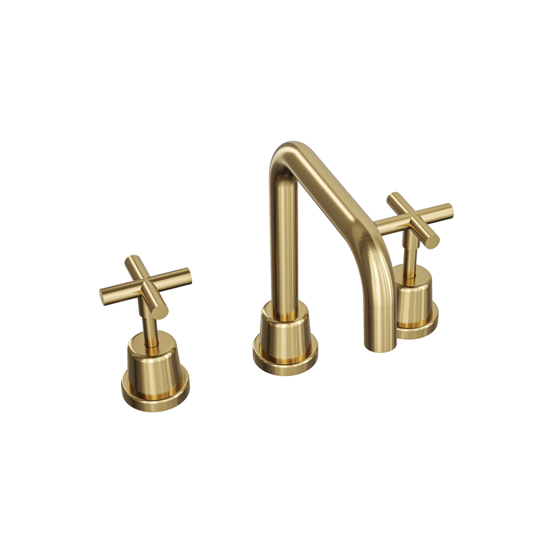 Aspire Air Cross Handle 3 Piece Basin Set - Brushed Brass