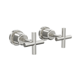 Aspire Air Cross Handle Wall Top Assemblies - Brushed Nickel