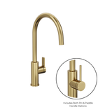 Aspire Air Pin Lever Kitchen Mixer (Non-Pullout Pin And Paddle Inc) - Brushed Brass