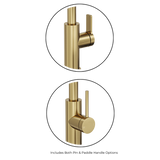 Aspire Air Pin Lever Kitchen Mixer (Non-Pullout Pin And Paddle Inc) - Brushed Brass