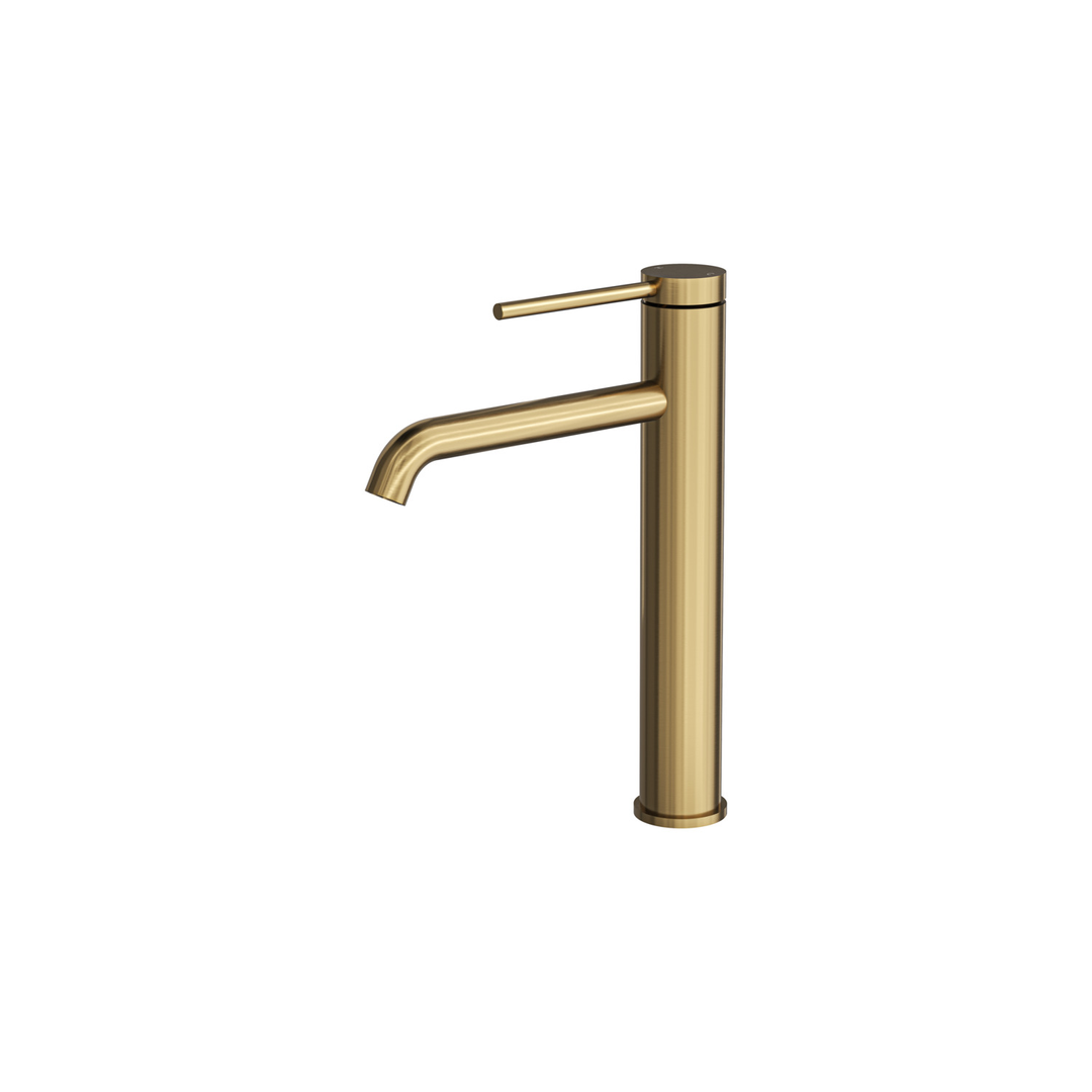 Aspire Air Pin Lever Tall Basin Mixer - Brushed Brass