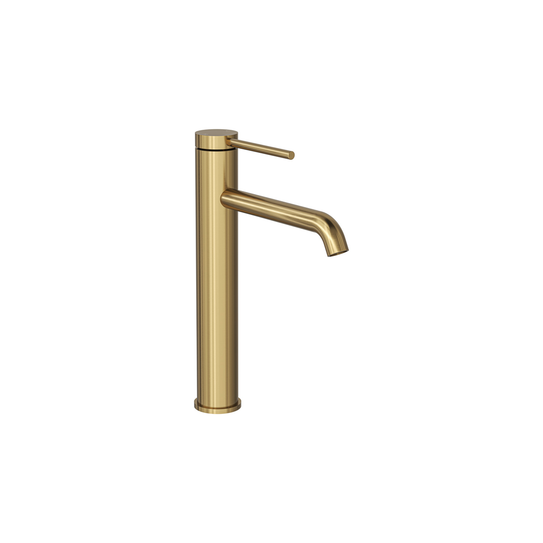 Aspire Air Pin Lever Tall Basin Mixer - Brushed Brass