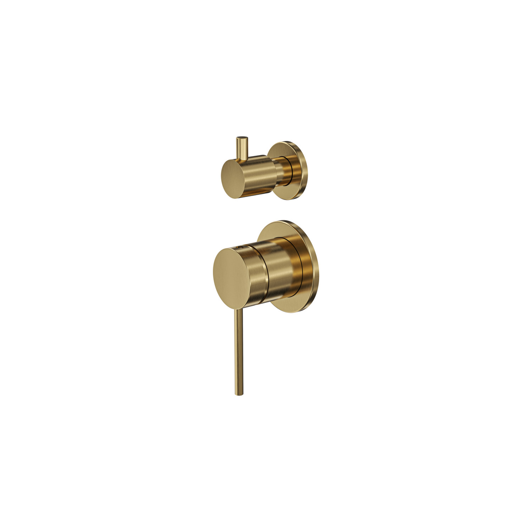 Aspire Air Shower/Bath Mixer Diverter (Separate Plate) - Brushed Brass