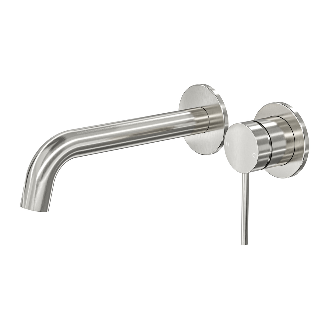 Aspire Air Wall Basin/Bath Mixer (Separate Plate) - Brushed Nickel
