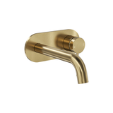 Aspire Air Wall Mixer With Spout And Plate - Brushed Brass