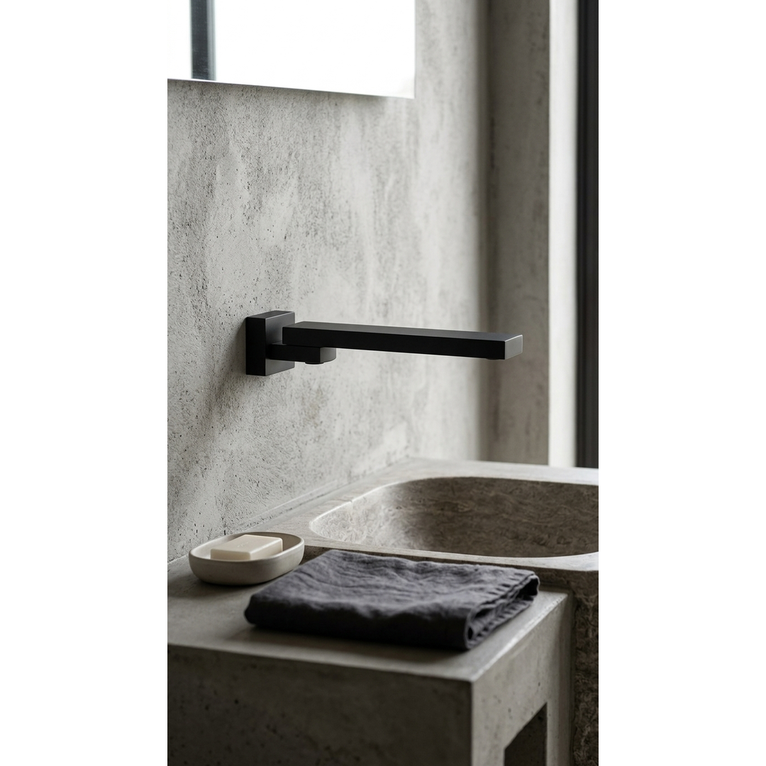 Aspire Midnight Bath Outlet Swivel - Matte Black