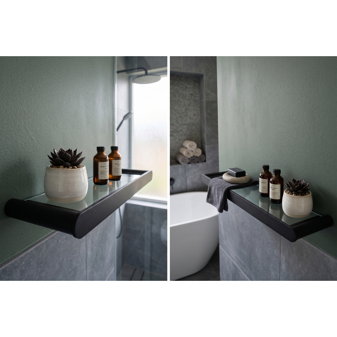 Aspire Midnight Glass Shelf - Matte Black