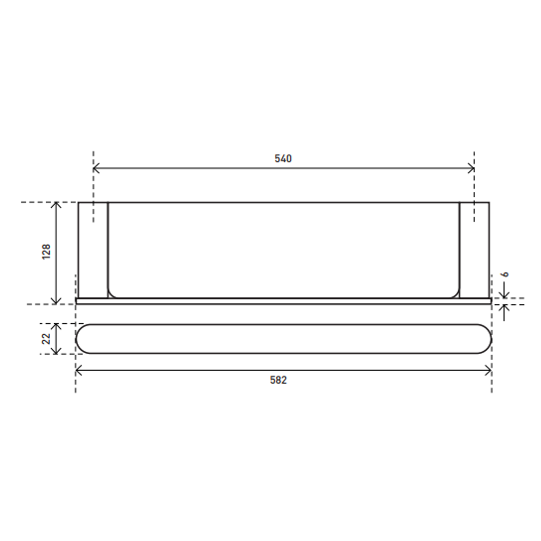 Aspire Midnight Glass Shelf - Matte Black