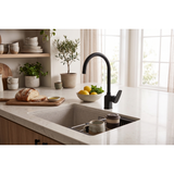 Aspire Midnight Gooseneck Sink Mixer Swivel - Matte Black