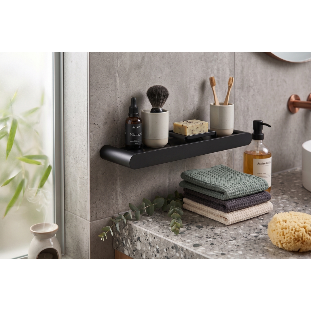 Aspire Midnight Metal Shelf - Matte Black