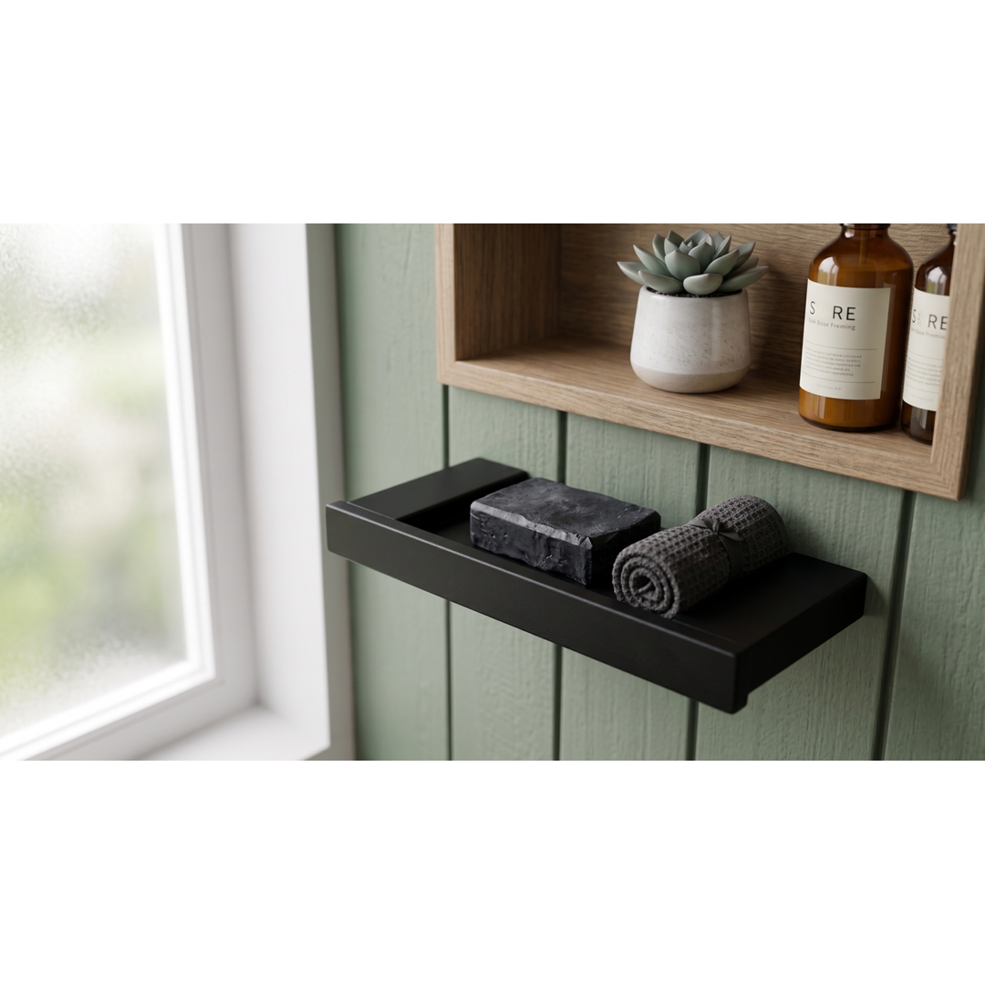 Aspire Midnight Soap Shelf - Matte Black