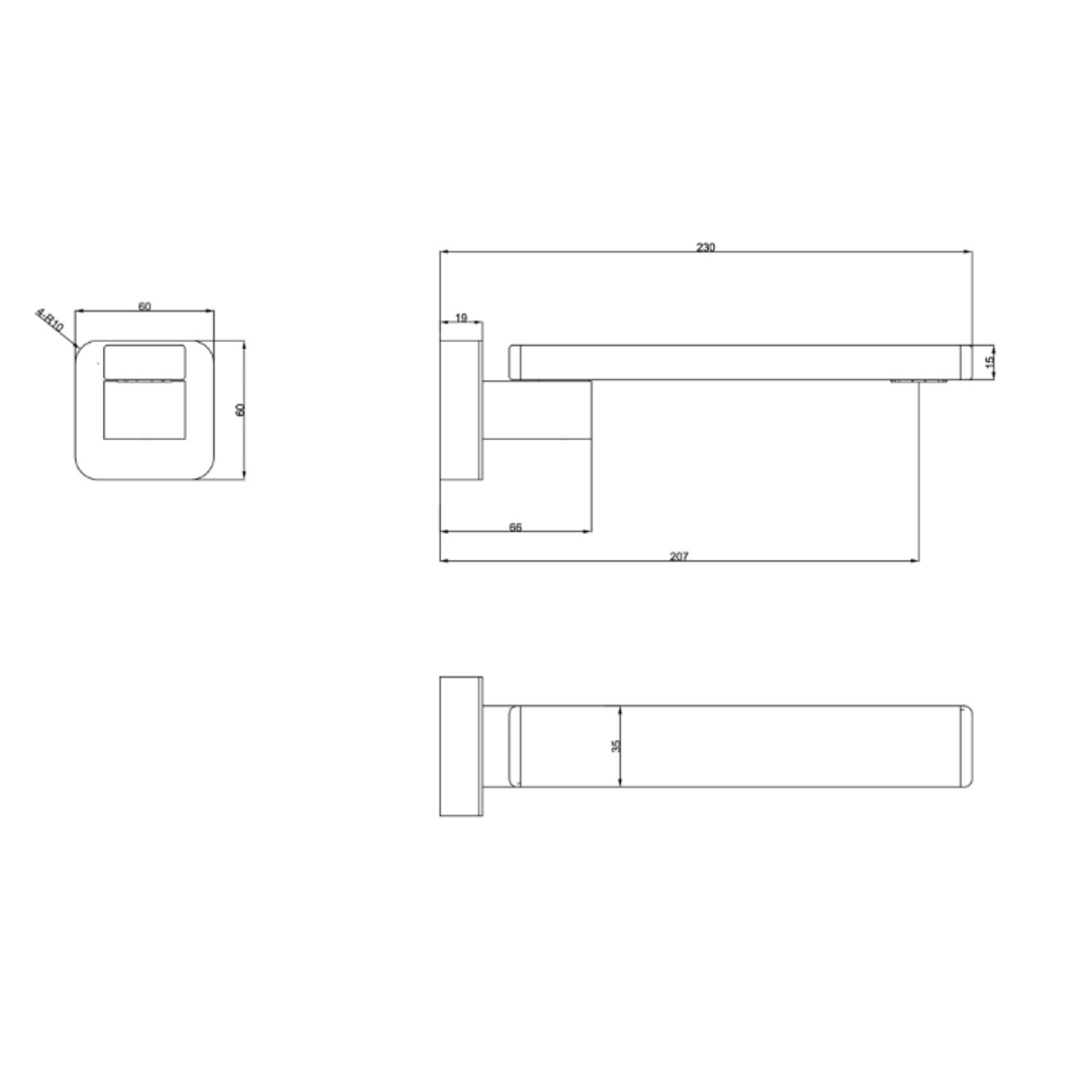 Aspire Nuovo 230mm Swivel Bath Outlet - Brushed Nickel