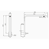 Aspire Nuovo 400mm Upswept Shower Arm - Brushed Brass