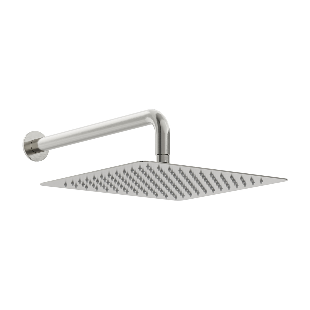 Aspire Nuovo Overhead Shower With Arm (300mm Head 400mm Arm) - Brushed Nickel