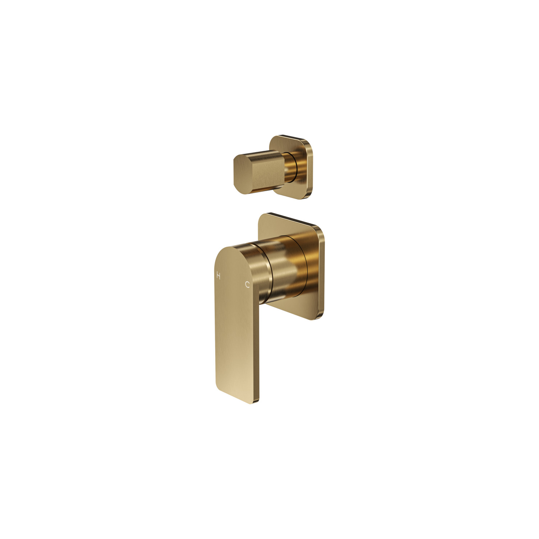 Aspire Nuovo Shower/Bath Mixer Diverter (Separate Plate) - Brushed Brass