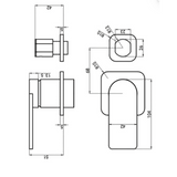 Aspire Nuovo Shower/Bath Mixer Diverter (Separate Plate) - Brushed Brass