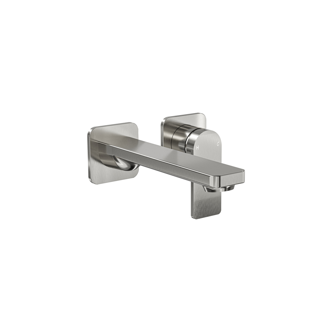 Aspire Nuovo Wall Basin/Bath Mixer (Separate Plate) - Brushed Nickel