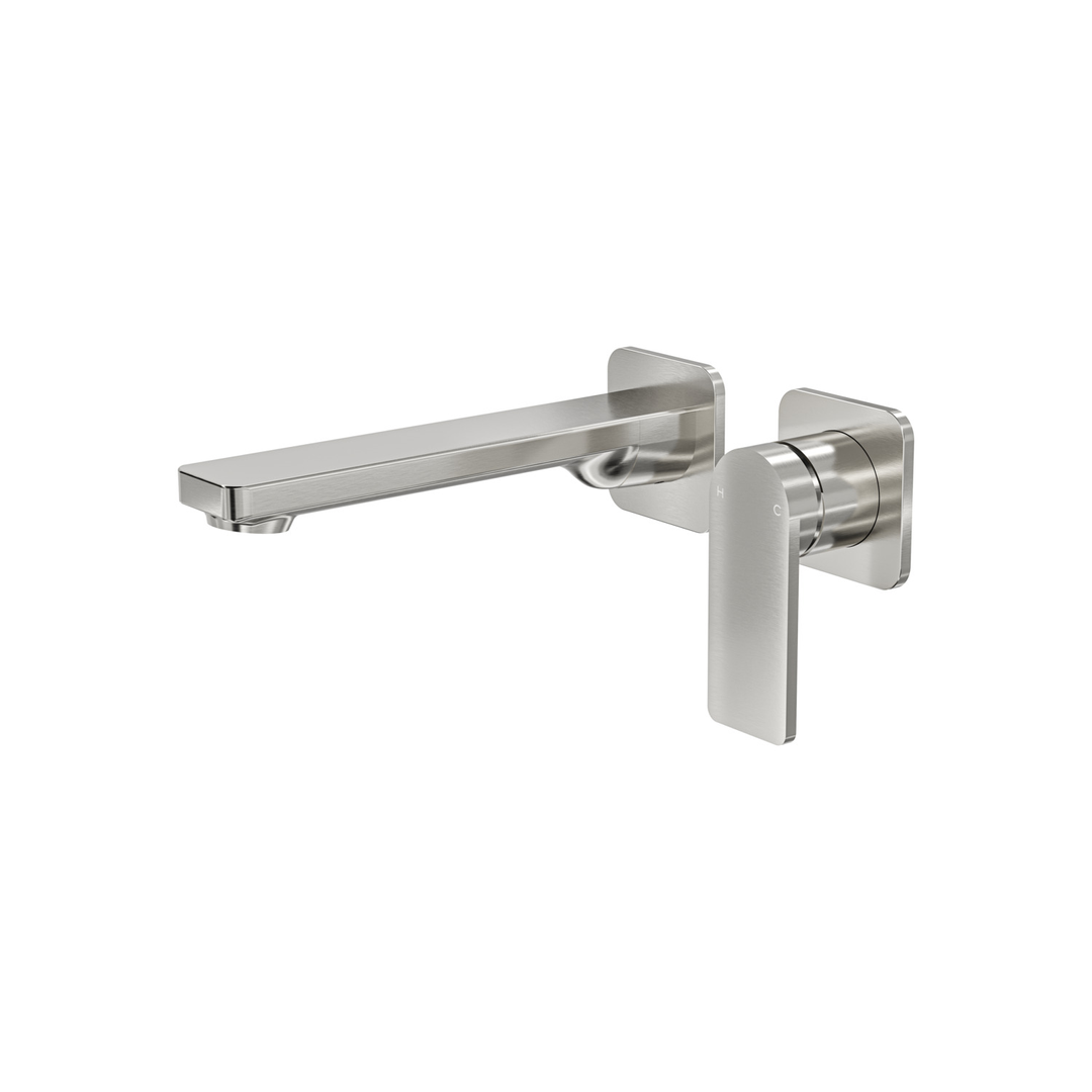 Aspire Nuovo Wall Basin/Bath Mixer (Separate Plate) - Brushed Nickel