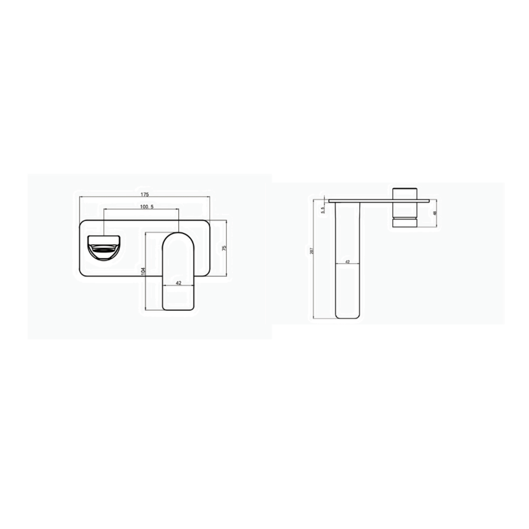 Aspire Nuovo Wall Mixer With Spout And Plate - Brushed Brass