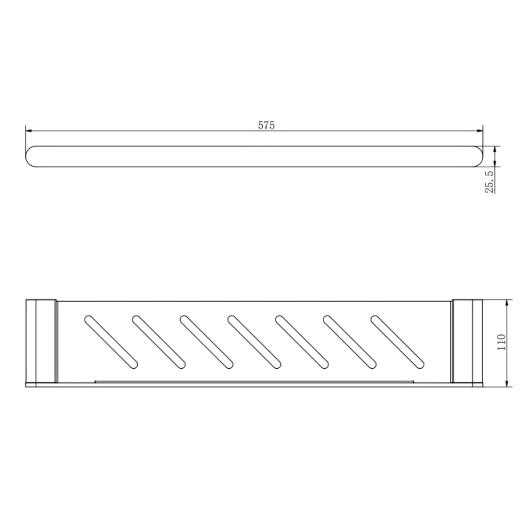 Aspire Nuovoair 575mm Metal Shelf (Match Aspire Air And Nuovo) - Brushed Brass