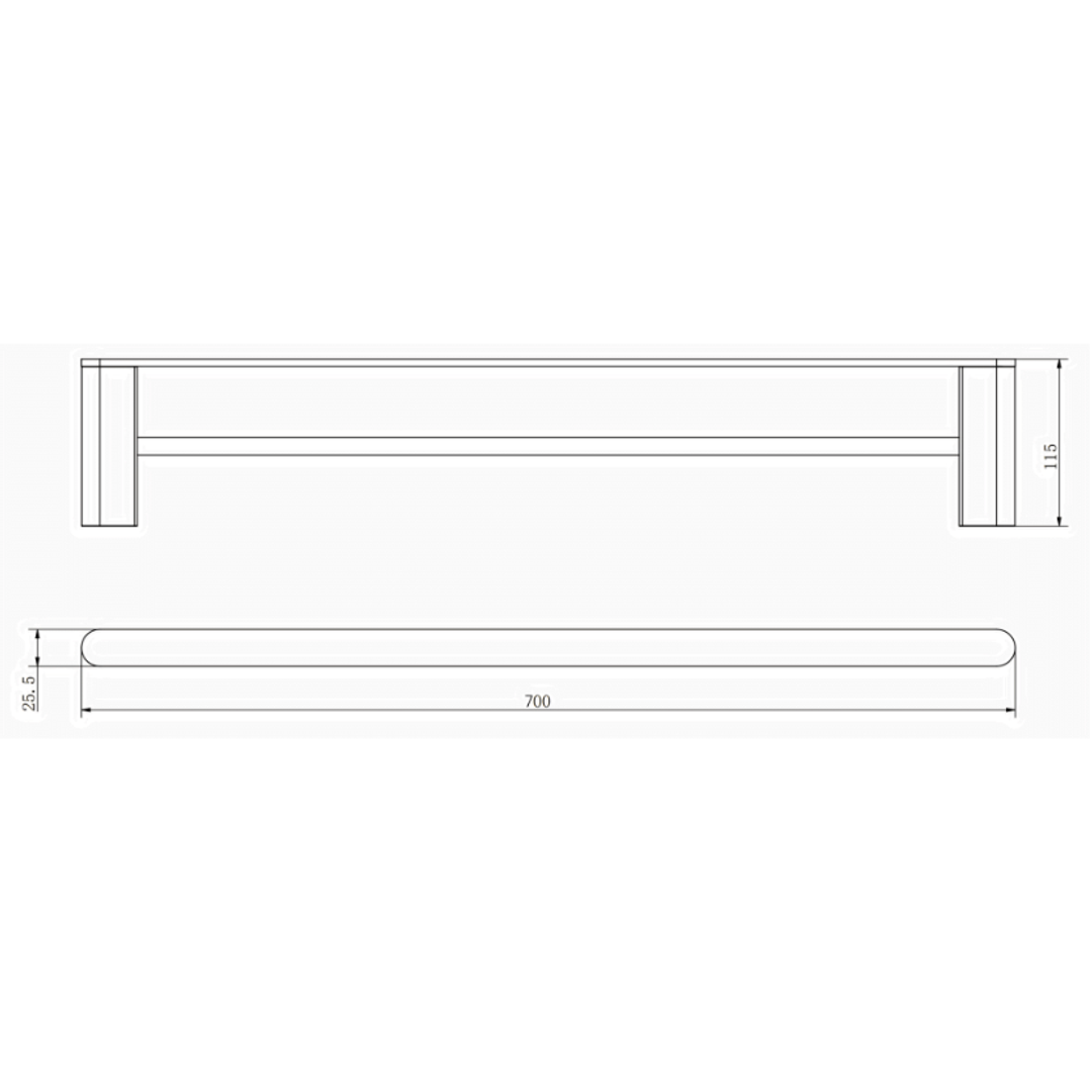 Aspire Nuovoair 700mm Towel Double Rail (Matches Aspire Air And Nuovo) - Chrome