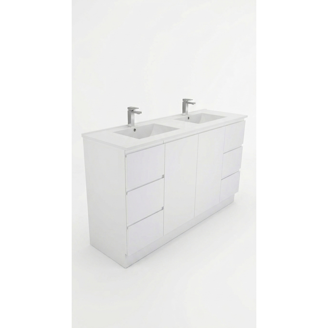 Aspire Unity II 1500 D/Bowl Vanity F/Stand - White 1 Tap Hole