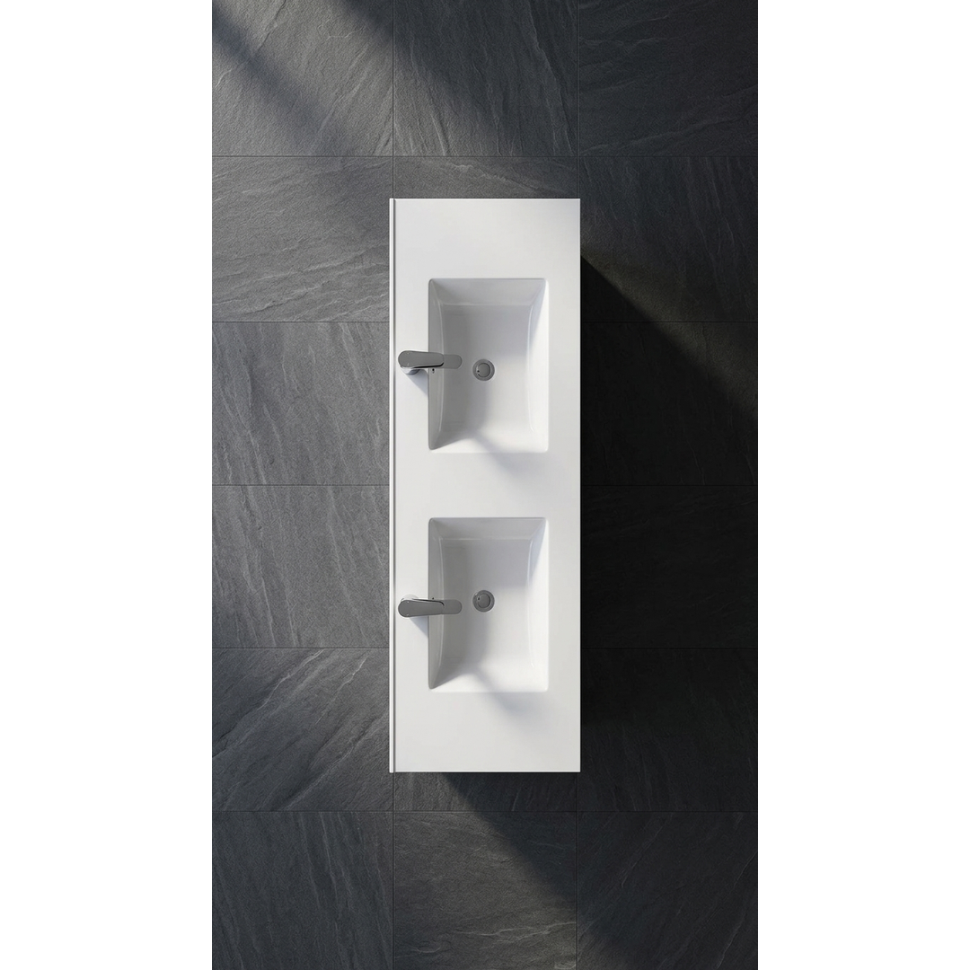 Aspire Unity II 1500 D/Bowl W/Hung Vanity - White 1 Tap Hole