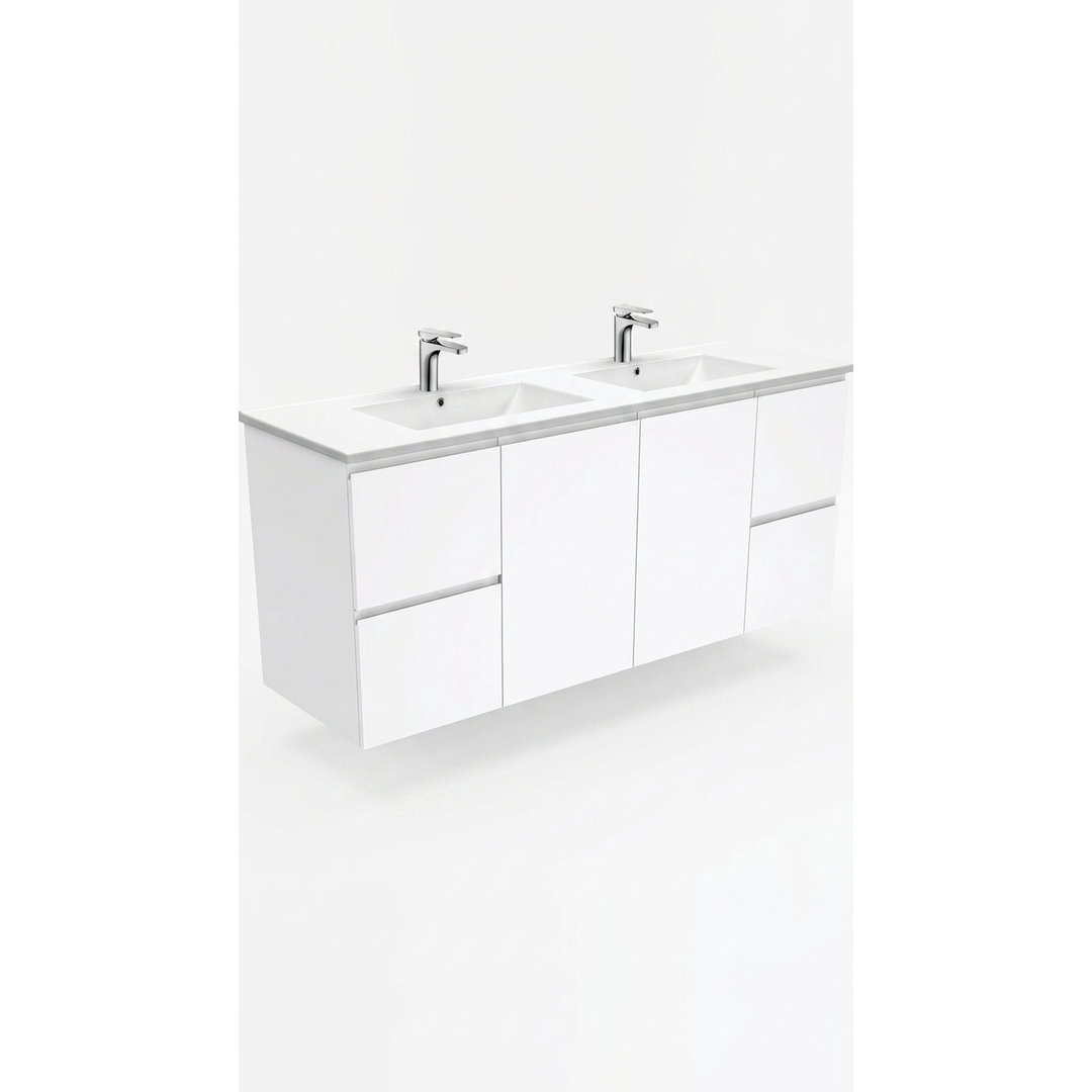 Aspire Unity II 1500 D/Bowl W/Hung Vanity - White 1 Tap Hole