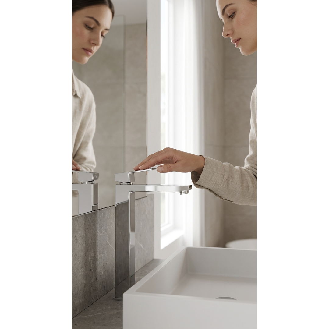 Aspire Unity Square Hi Rise Vessel Mixer - Chrome