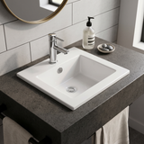 Aspire Unity Square Inset Basin - White 1 Tap Hole 425 X 425 X 170