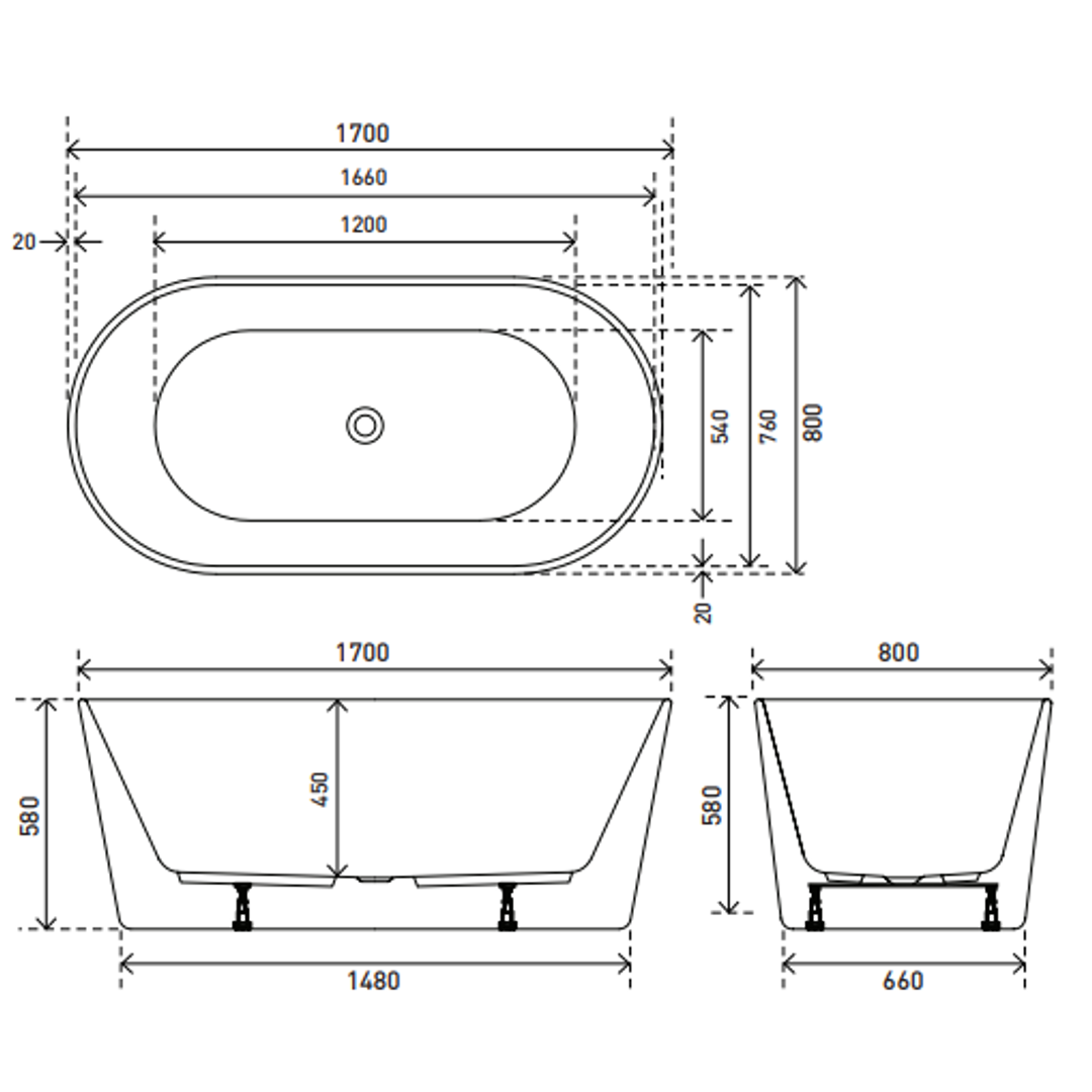 Urban II Freestanding Aspire Bath Suite 1700