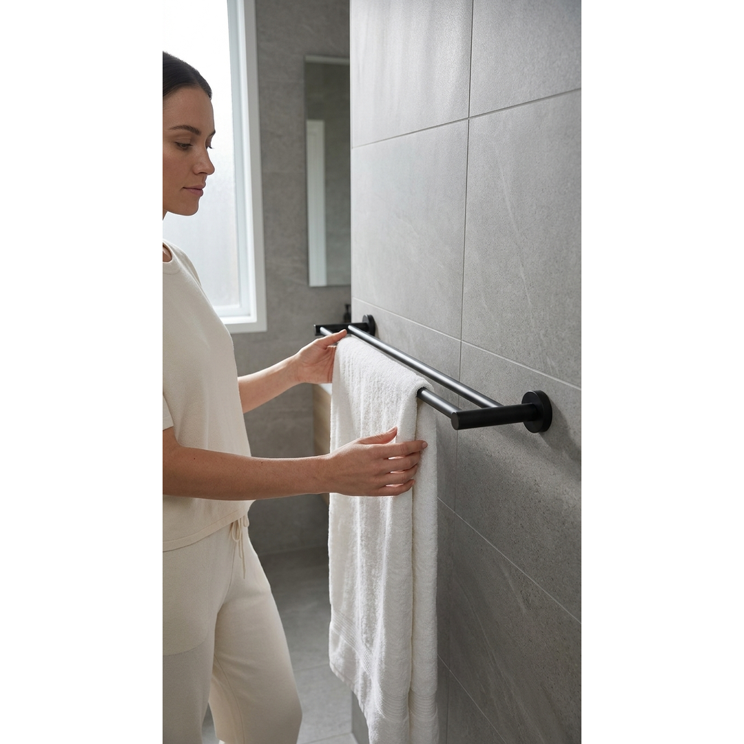 Aspire Within 600Mm Double Towel Rail - Matte Black