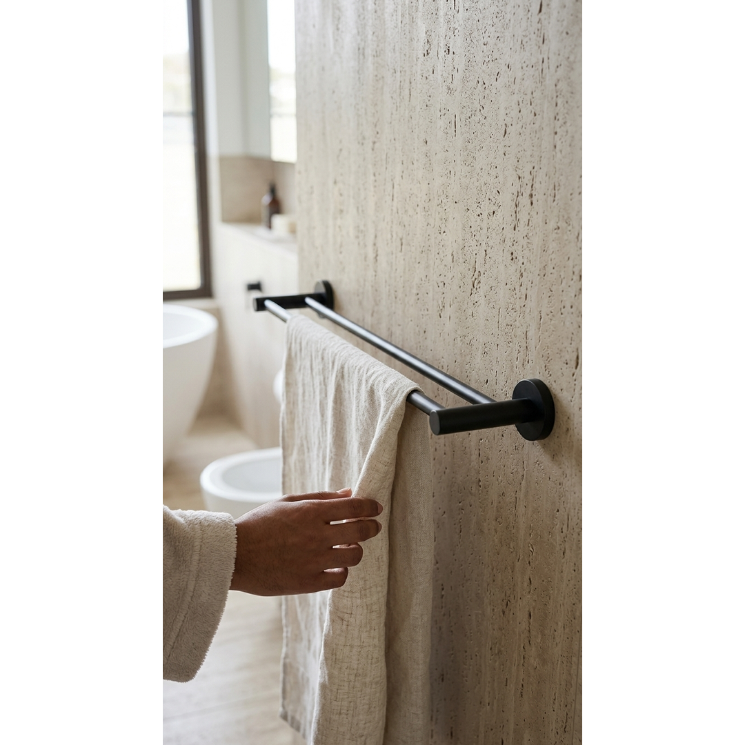 Aspire Within 750Mm Double Towel Rail - Matte Black