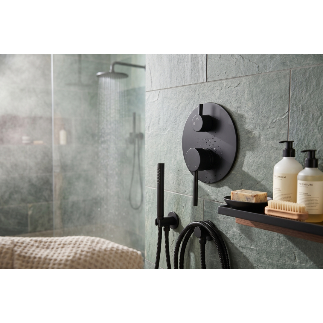 Aspire Within Pin Lever Shower-Divertor Mixer - Matte Black