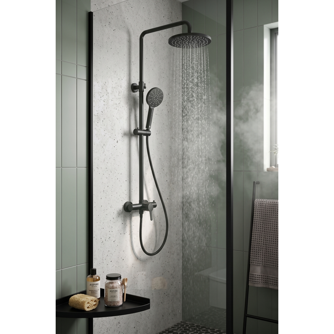 Aspire Within Shower Twinner Round - Matte Black
