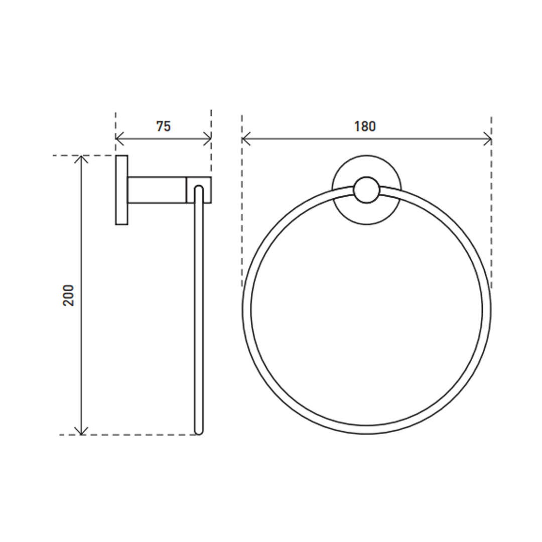 Aspire Within Towel Ring - Matte Black