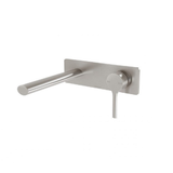 Phoenix Vivid Slimline Oval Wall Bath Mixer Set 175mm Brushed Nickel Vv783-40