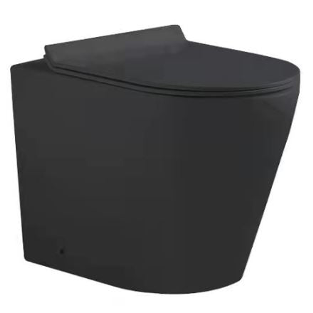 BNK Inwall Toilet Floor Pan Universal Installation Rimless - Matte Black