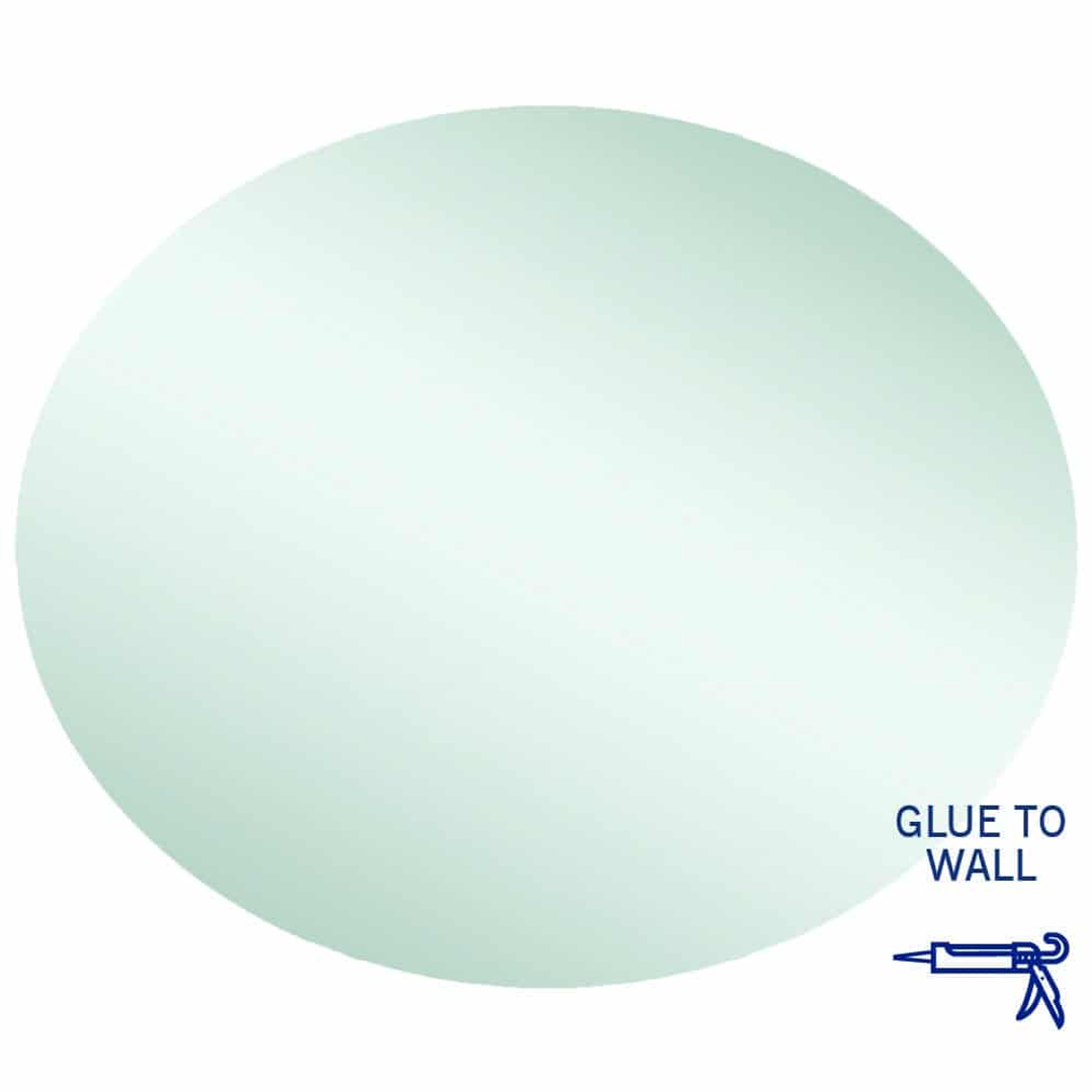 Thermogroup Cody Polished Edge Oval Mirror - 900x750mm Glue to Wall