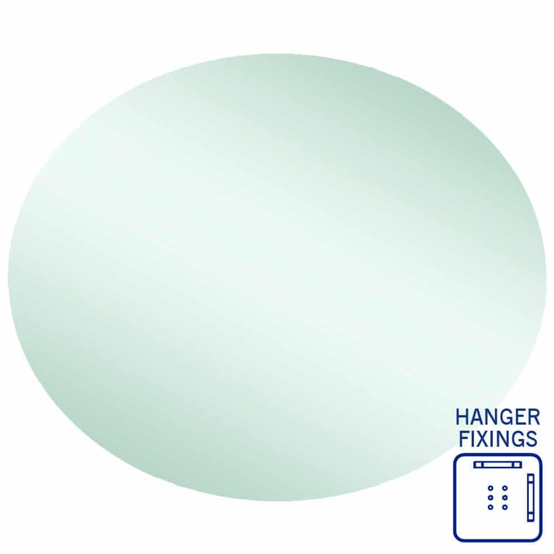 Thermogroup Cody Polished Edge Oval Mirror 900x750mm - With Hangers