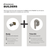 Builders Shower / Wall Phoenix Mixer Body Only Brushed Nickel