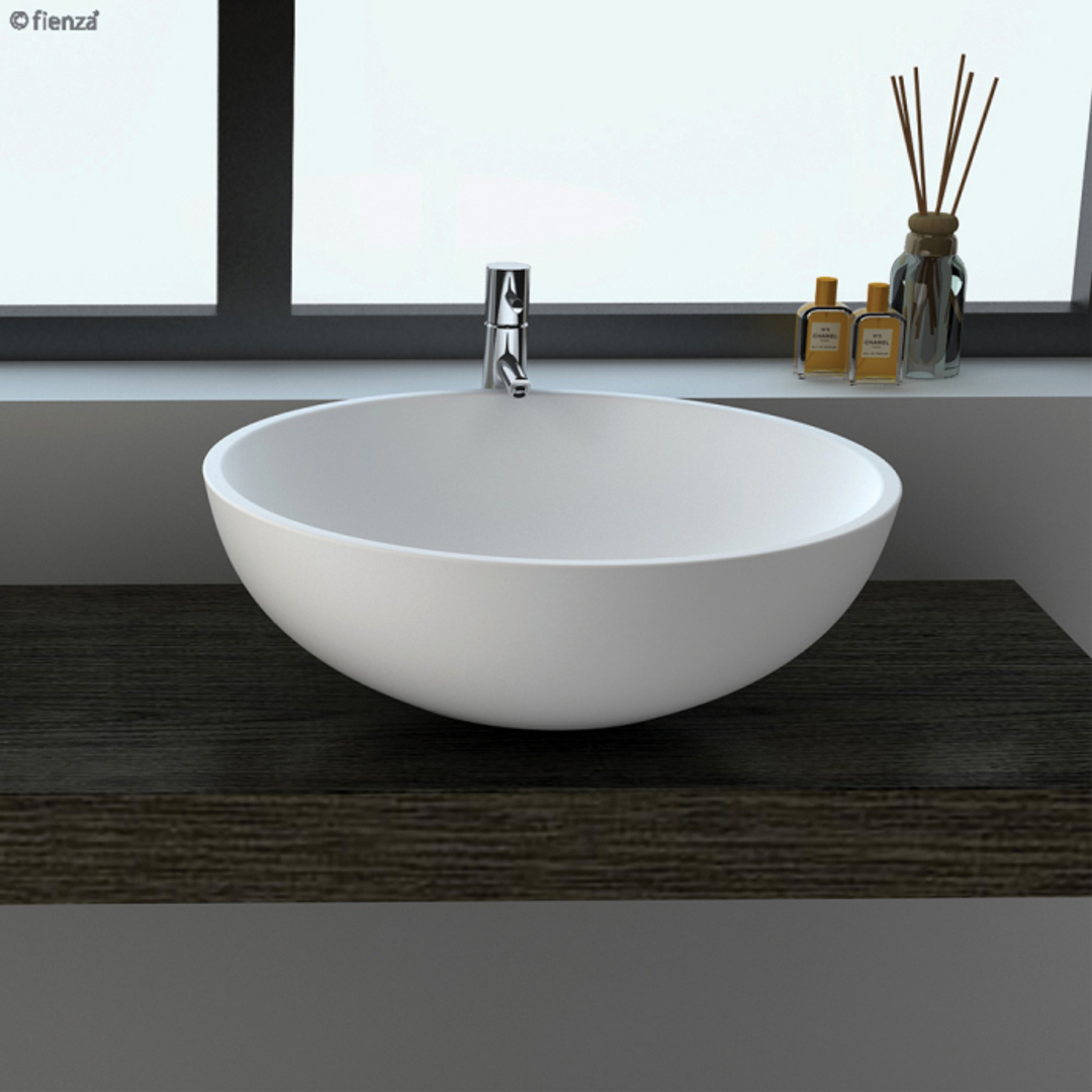 Lexy Solid Surface Cast Stone Fienza Basin Matte White Csb038