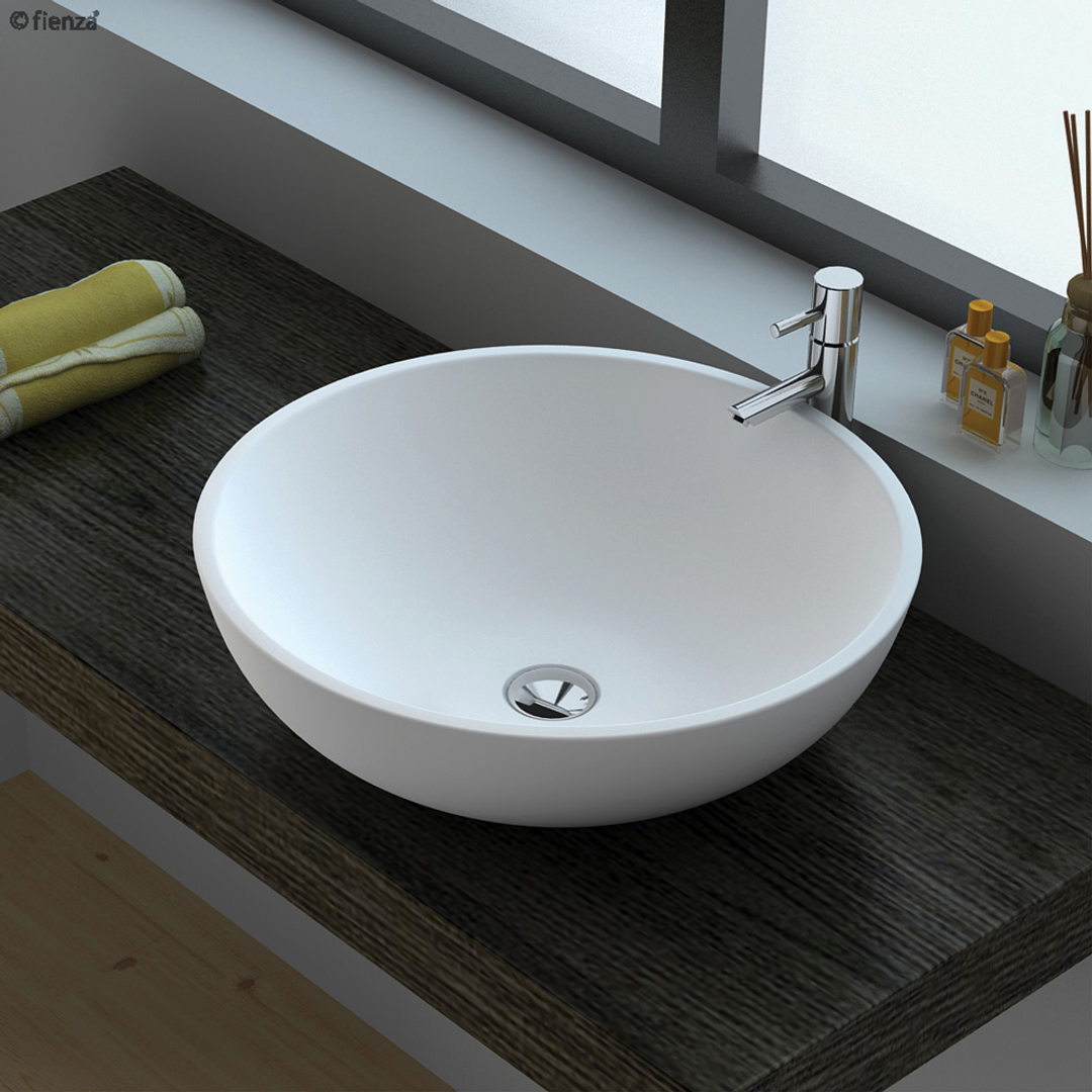 Lexy Solid Surface Cast Stone Fienza Basin Matte White Csb038