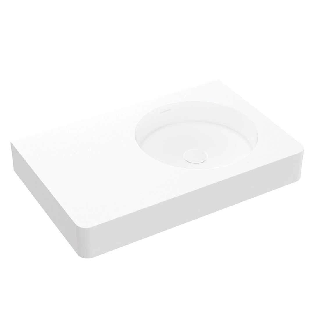 Fienza Encanto 700 Wall Hung Basin - Right Hand Bowl 10Tap Hole