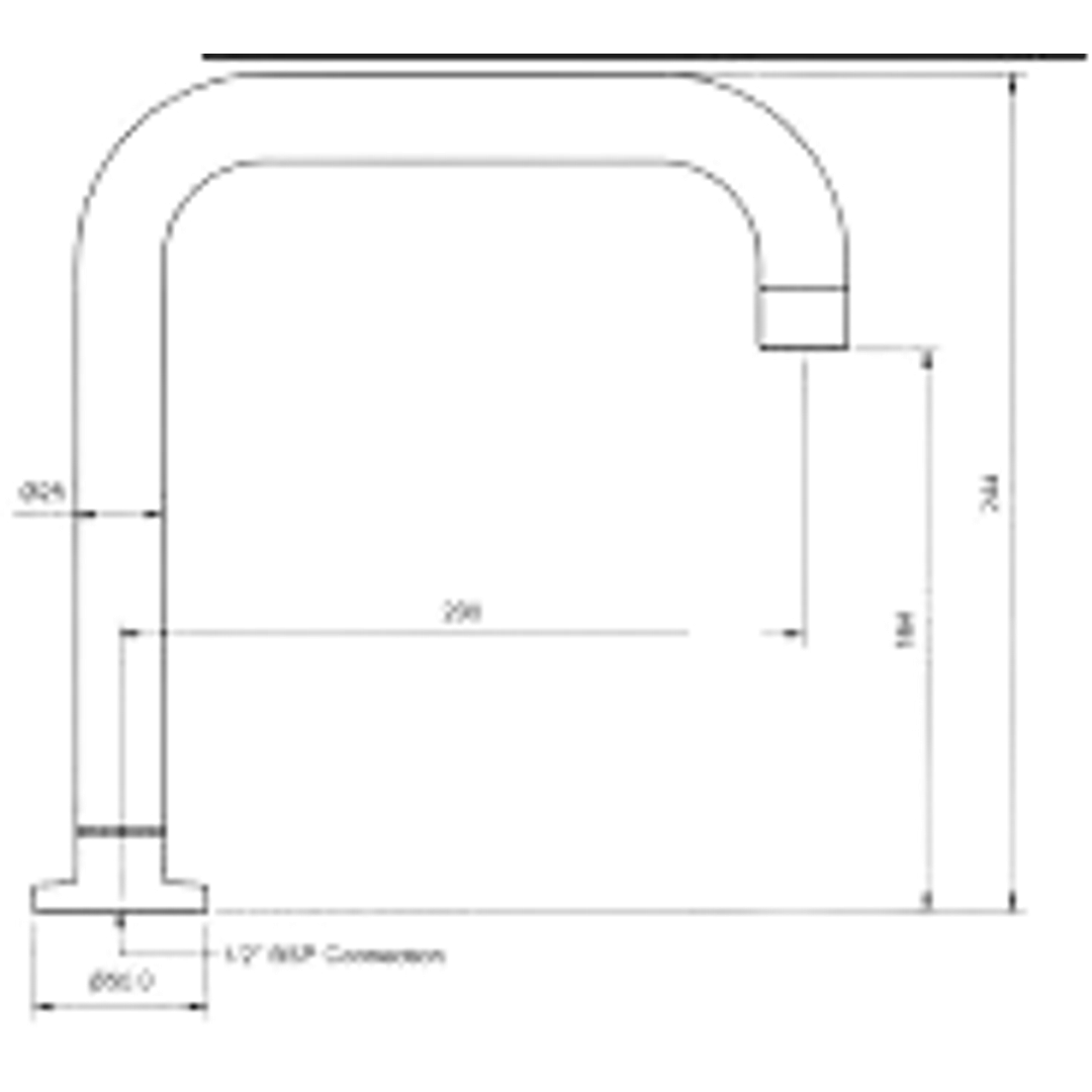 Ram Park Hob Sink/Spa Spout 200mm Chrome