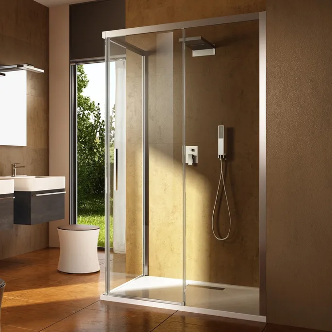 Urban Slider Oceano Shower Front Panel 1200 x 2000 - Chrome bracket