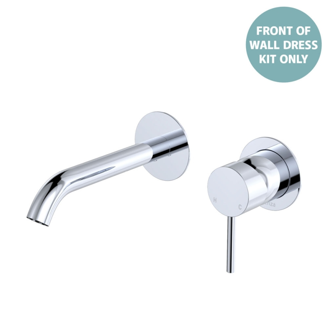 Fienza Kaya Basin/Bath Wall Mixer Dress Kit Set Round Plates 160Mm Outlet - Brushed Nickel Lf