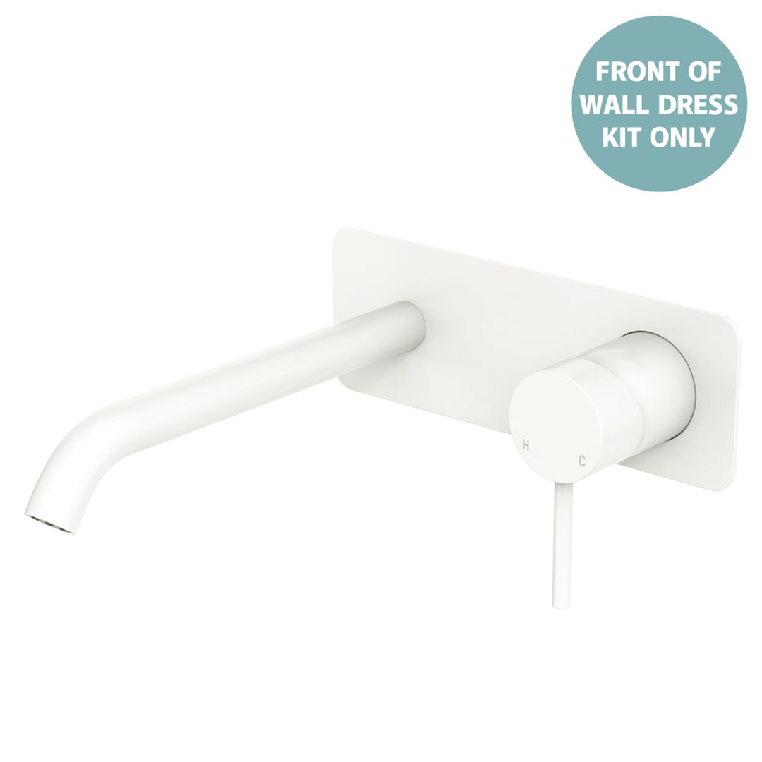 Fienza Kaya Basin/Bath Wall Mixer Dress Kit Set Rectangular Plte 200Mm Outlet - Matte White Lf