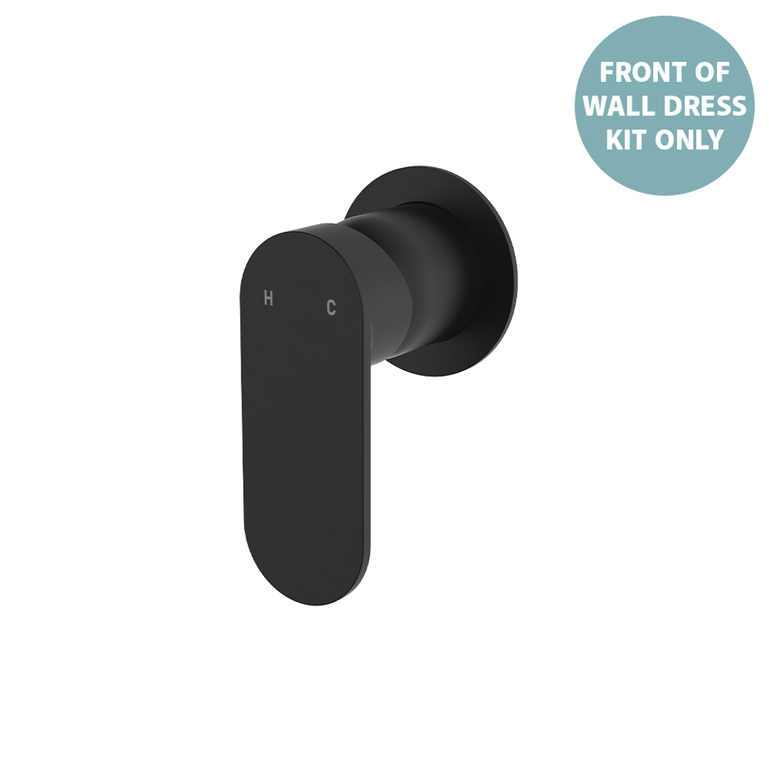 Fienza Empire Slim Wall Mixer Round Plate Dress Kit - Matte Black Lf